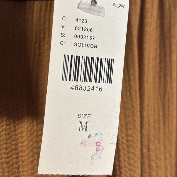 Dolan Left Coast Collection Wide-Leg Gold Pants With Striped Waistband Size M - Picture 5 of 11